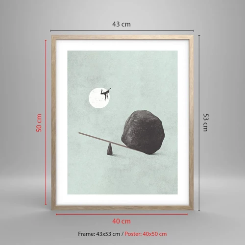 Affiche dans un chêne clair - Poster - Réalisation de ses rêves - 40x50 cm