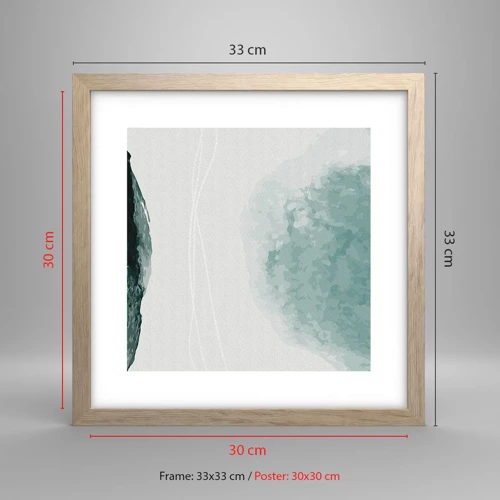 Affiche dans un chêne clair - Poster - Rencontre avec le brouillard - 30x30 cm