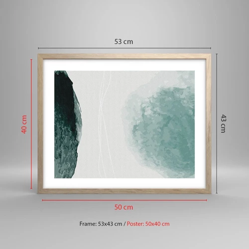 Affiche dans un chêne clair - Poster - Rencontre avec le brouillard - 50x40 cm