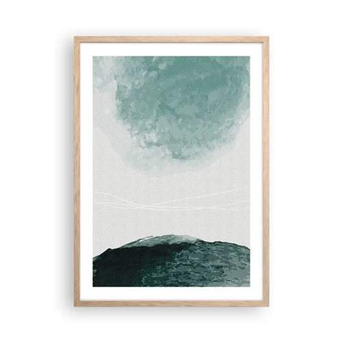 Affiche dans un chêne clair - Poster - Rencontre avec le brouillard - 50x70 cm