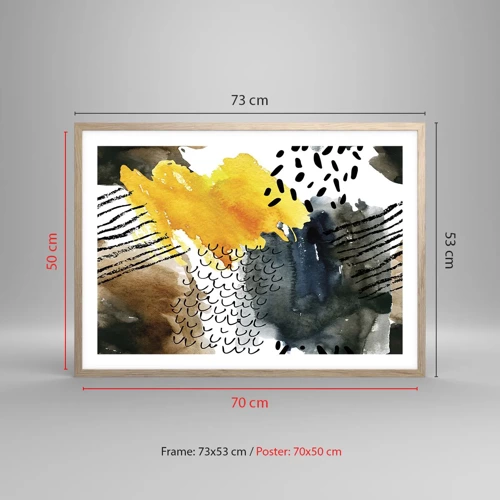 Affiche dans un chêne clair - Poster - Rencontre des éléments - 70x50 cm