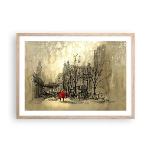 Affiche dans un chêne clair - Poster - Rendez-vous dans le brouillard de Londres - 70x50 cm