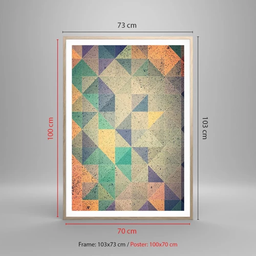 Affiche dans un chêne clair - Poster - République des triangles - 70x100 cm