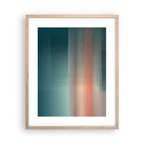Affiche dans un chêne clair - Poster - Résumé : vagues de lumière - 40x50 cm