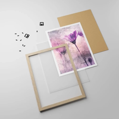 Affiche dans un chêne clair - Poster - Rêve de fleurs - 70x100 cm