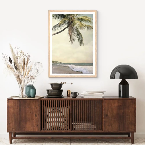 Affiche dans un chêne clair - Poster - Rêve tropical - 40x50 cm