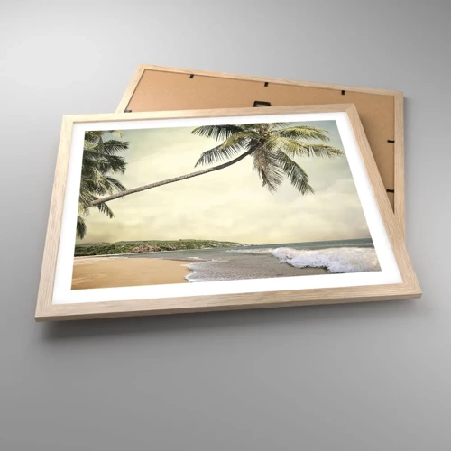 Affiche dans un chêne clair - Poster - Rêve tropical - 50x40 cm