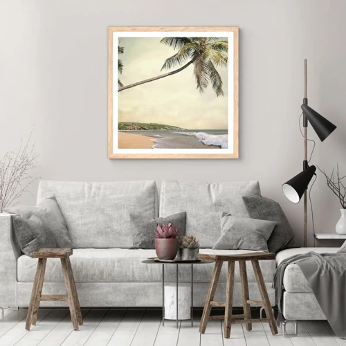 Affiche dans un chêne clair - Poster - Rêve tropical - 50x50 cm