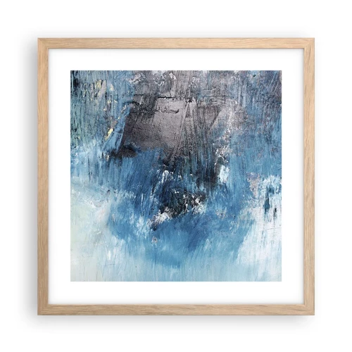 Affiche dans un chêne clair - Poster - Rhapsodie en bleu - 40x40 cm
