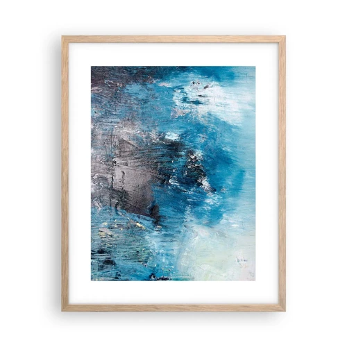 Affiche dans un chêne clair - Poster - Rhapsodie en bleu - 40x50 cm
