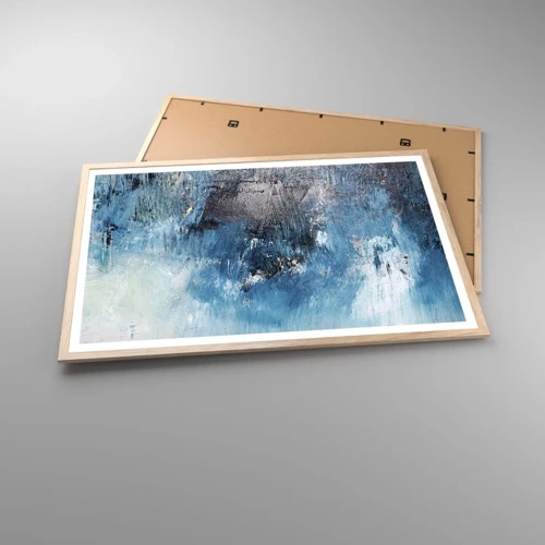 Affiche dans un chêne clair - Poster - Rhapsodie en bleu - 91x61 cm