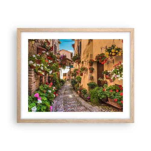 Affiche dans un chêne clair - Poster - Ruelle italienne - 50x40 cm