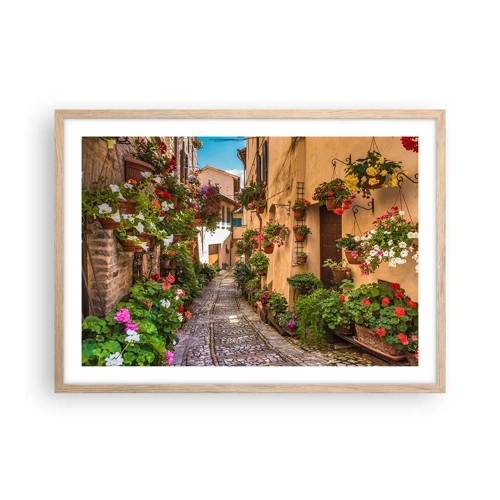 Affiche dans un chêne clair - Poster - Ruelle italienne - 70x50 cm