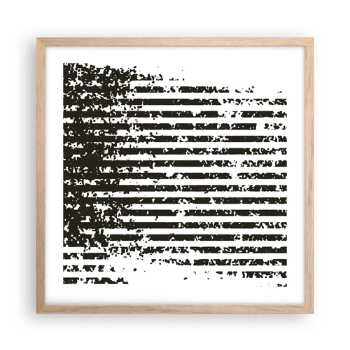 Affiche dans un chêne clair - Poster - Rythme et bruissement - 50x50 cm