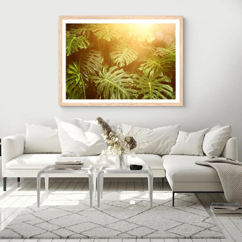 Affiche dans un chêne clair - Poster - Se fondre dans la verdure - 100x70 cm