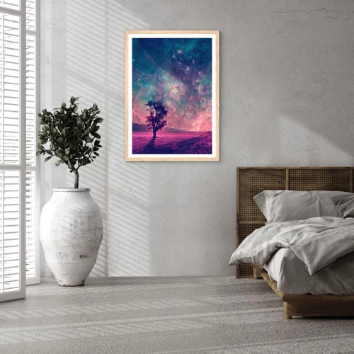 Affiche dans un chêne clair - Poster - Sous un ciel magique - 30x40 cm
