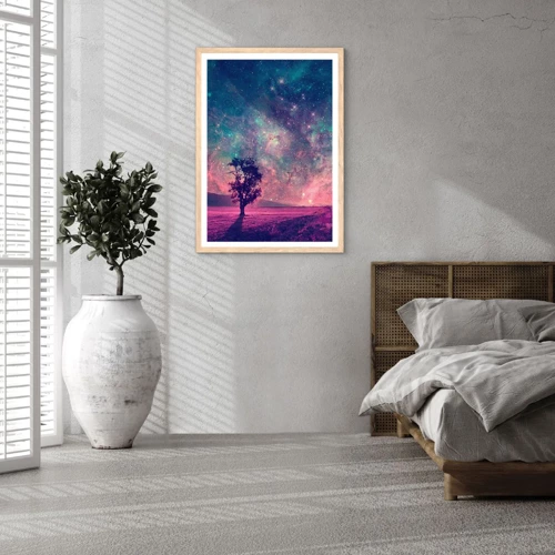 Affiche dans un chêne clair - Poster - Sous un ciel magique - 70x100 cm