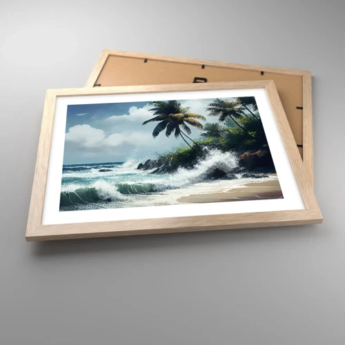 Affiche dans un chêne clair - Poster - Sur une côte tropicale - 40x30 cm