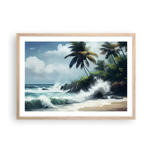 Affiche dans un chêne clair - Poster - Sur une côte tropicale - 70x50 cm