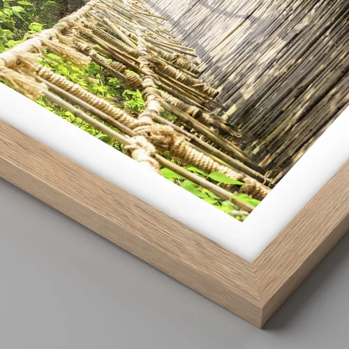 Affiche dans un chêne clair - Poster - Suspendu dans la nature - 50x50 cm