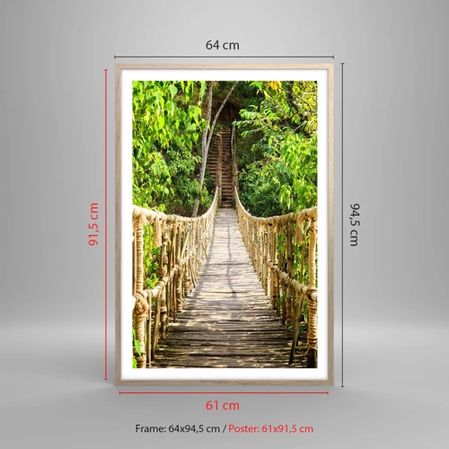 Affiche dans un chêne clair - Poster - Suspendu dans la nature - 61x91 cm