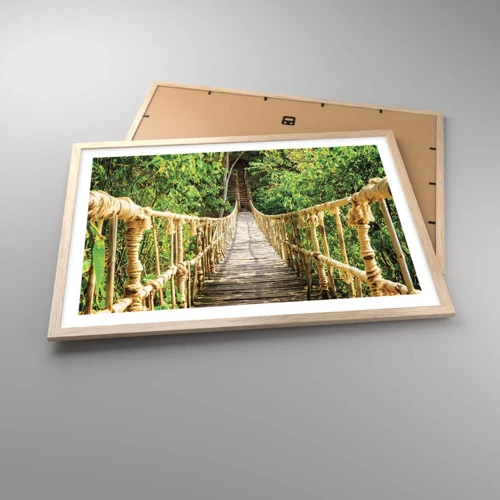 Affiche dans un chêne clair - Poster - Suspendu dans la nature - 70x50 cm
