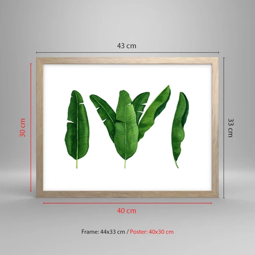 Affiche dans un chêne clair - Poster - Symétrie verte - 40x30 cm