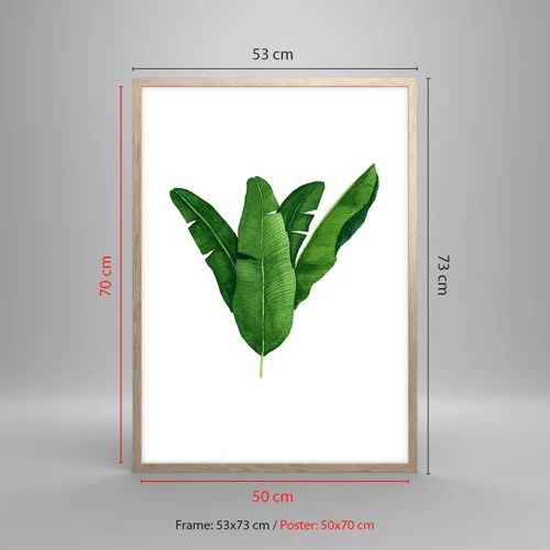 Affiche dans un chêne clair - Poster - Symétrie verte - 50x70 cm