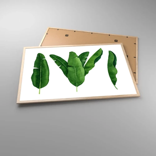 Affiche dans un chêne clair - Poster - Symétrie verte - 91x61 cm