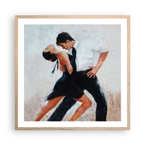 Affiche dans un chêne clair - Poster - Tango de mes rêves et pensées - 60x60 cm