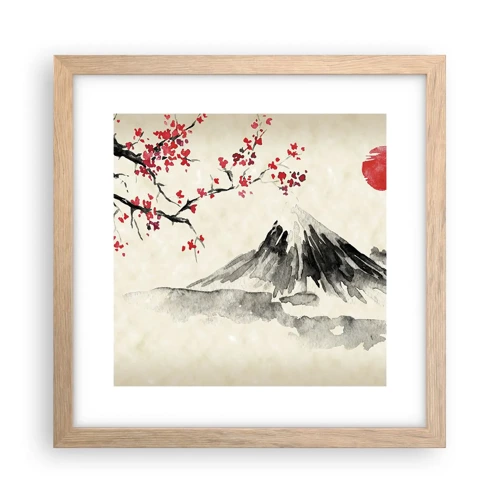 Affiche dans un chêne clair - Poster - Tomber amoureux du Japon - 30x30 cm