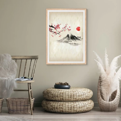 Affiche dans un chêne clair - Poster - Tomber amoureux du Japon - 30x40 cm