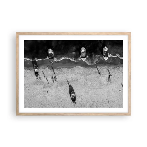 Affiche dans un chêne clair - Poster - Toujours sur le rivage… - 70x50 cm