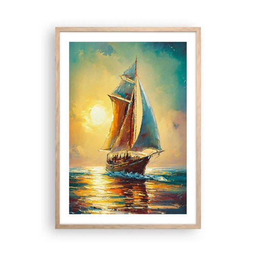 Affiche dans un chêne clair - Poster - Toutes voiles dehors - 50x70 cm