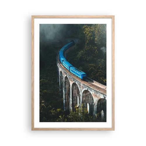 Affiche dans un chêne clair - Poster - Train nature - 50x70 cm