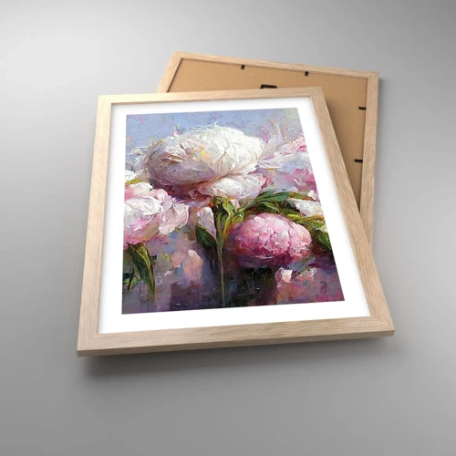 Affiche dans un chêne clair - Poster - Un bouquet plein de vie - 30x40 cm