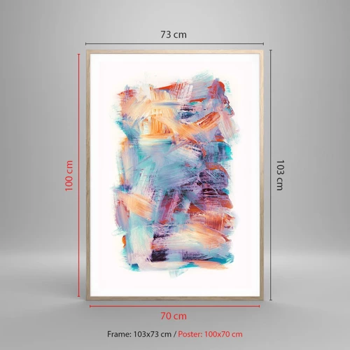 Affiche dans un chêne clair - Poster - Un désordre coloré - 70x100 cm