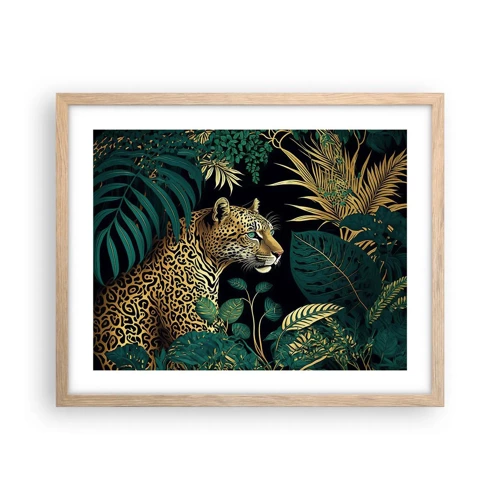 Affiche dans un chêne clair - Poster - Un hôte dans la jungle - 50x40 cm