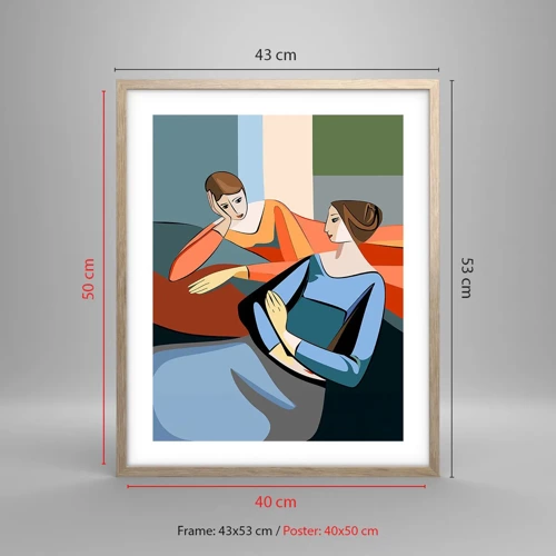 Affiche dans un chêne clair - Poster - Un moment de confiance - 40x50 cm