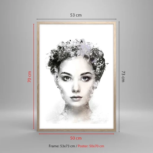 Affiche dans un chêne clair - Poster - Un portrait extrêmement stylé - 50x70 cm