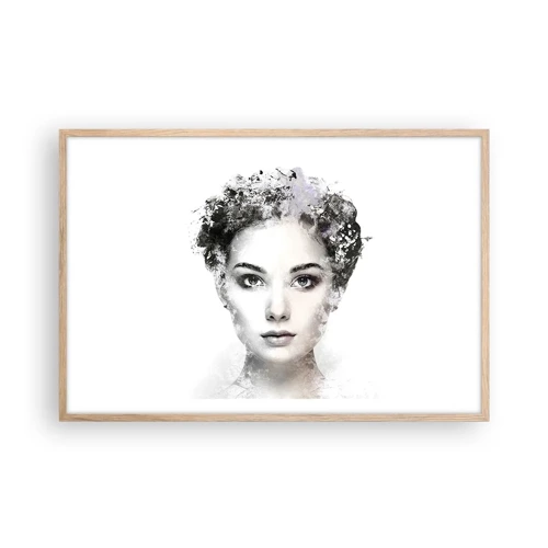Affiche dans un chêne clair - Poster - Un portrait extrêmement stylé - 91x61 cm