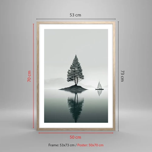 Affiche dans un chêne clair - Poster - Un rêve somnolent - 50x70 cm