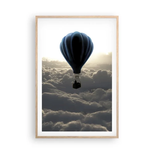 Affiche dans un chêne clair - Poster - Un vagabond au dessus des nuages - 61x91 cm