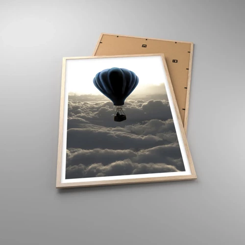 Affiche dans un chêne clair - Poster - Un vagabond au dessus des nuages - 61x91 cm