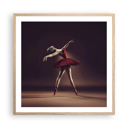 Affiche dans un chêne clair - Poster - Une danseuse étoile - 60x60 cm