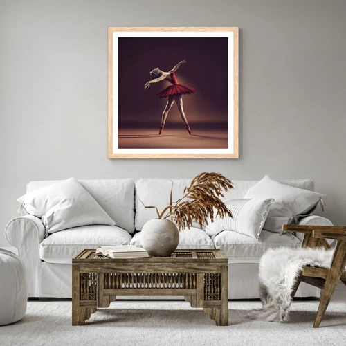 Affiche dans un chêne clair - Poster - Une danseuse étoile - 60x60 cm