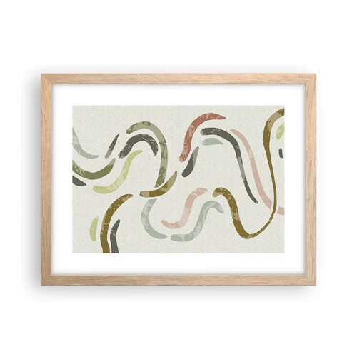 Affiche dans un chêne clair - Poster - Une joyeuse danse de l'abstraction - 40x30 cm