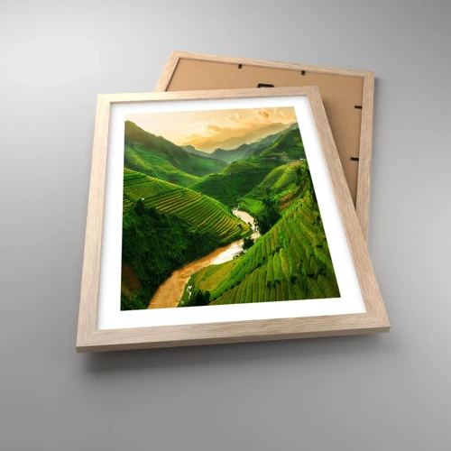 Affiche dans un chêne clair - Poster - Vallée vietnamienne - 30x40 cm
