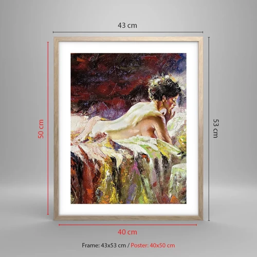 Affiche dans un chêne clair - Poster - Vénus en pensée - 40x50 cm