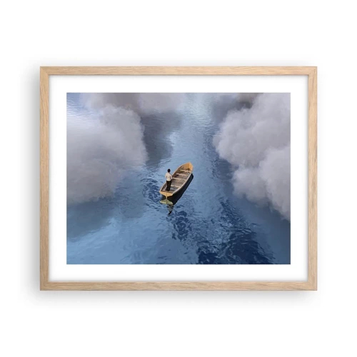 Affiche dans un chêne clair - Poster - Vie – voyage – inconnu - 50x40 cm